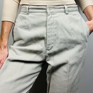 Vintage Land’s End Corduroy Trousers | Light Khaki | Size 10 Tall | 90s Classic